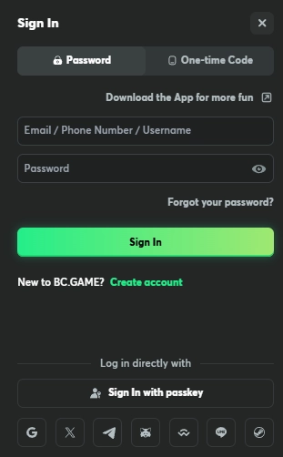 BC Game Login Page - Secure Account Access